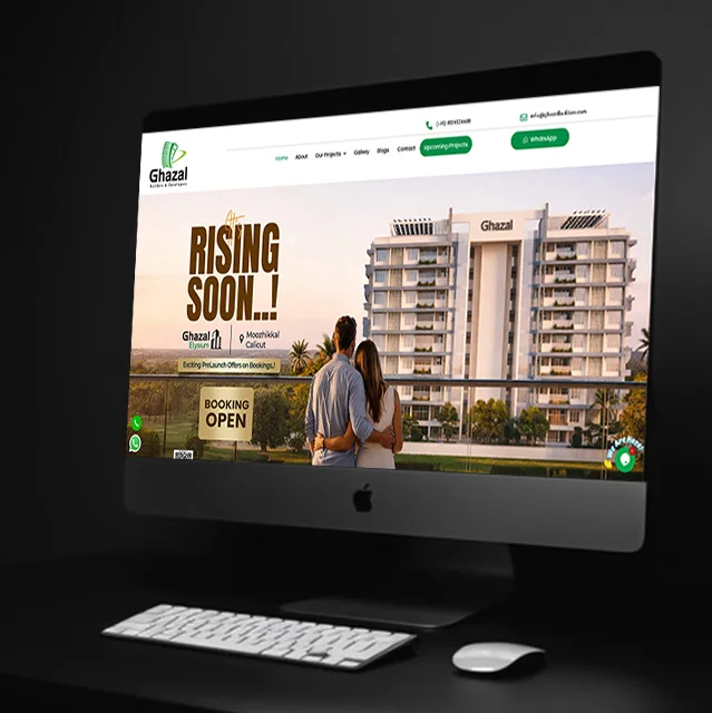 Ghazal Builders — digital experience mockup